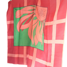 Load image into Gallery viewer, Gres Windowpane Flower Silk Scarf