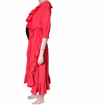Load image into Gallery viewer, J Crew Balloon Sleeve Ruffle Wrap Dress Size Small