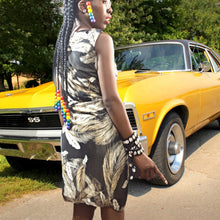 Load image into Gallery viewer, Diane von Furstenberg Etched Feather Print Silk Dress Size 4