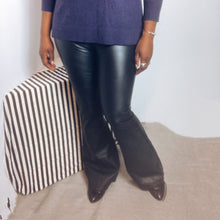 Load image into Gallery viewer, Free People Vegan Leather Flare Leg Pants Size 30
