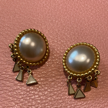 Load image into Gallery viewer, Vintage 70’s Carolee Faux Pearl and Enamel Earrings