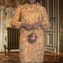 Load image into Gallery viewer, 1950s Leaf Print Shift Dress size M