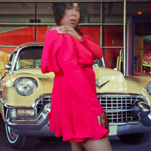 Load image into Gallery viewer, Scaasi Bergdorf Goodman Red Pleated Dress Size S