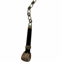 Load image into Gallery viewer, Vintage Leather and Sterling Silver Belt Size M