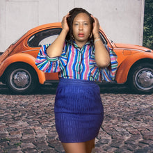 Load image into Gallery viewer, Vintage 50s Tafetta Striped Blouse sz. Small