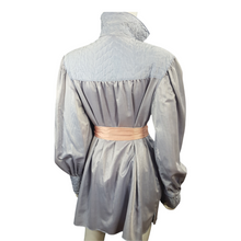 Load image into Gallery viewer, Pajama Dress House Shirt Silky Moire Dress Blouse sz. L