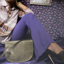 Load image into Gallery viewer, Faux Croc Crossbody Bag, Vintage, Olive Green