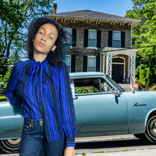 Load image into Gallery viewer, Vintage_Blouses_Secretary_Blouse_Adolfo_Silk _Tops