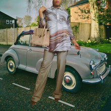 Load image into Gallery viewer, UFFIZI Short Hills Amelia Lilac Swirl Silk Tunic size L