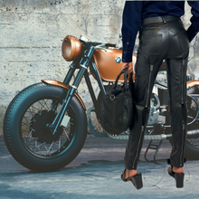 Load image into Gallery viewer, Coach Leather "Charlie" Moto Pant Size S