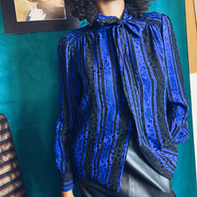 Load image into Gallery viewer, 1960s Adolfo Saks Fifth Avenue Silk Secretary Blouse sz. S