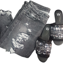 Load image into Gallery viewer, R13 Jenny Mid Rise Skinny, Shredded Grey Size 31