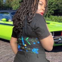 Load image into Gallery viewer, Black Floral Sweetheart Bustier Top sz. M