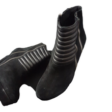 Load image into Gallery viewer, The Kooples Suede and Leather Quilted Zip Ankle Booties size 37