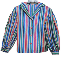 Load image into Gallery viewer, Vintage 50s Tafetta Striped Blouse sz. Small