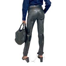 Load image into Gallery viewer, Coach Leather "Charlie" Moto Pant Size S
