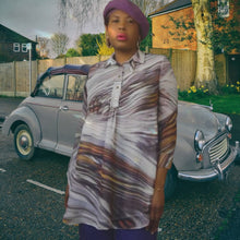 Load image into Gallery viewer, UFFIZI Short Hills Amelia Lilac Swirl Silk Tunic size L