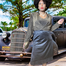 Load image into Gallery viewer, Onyx By Wendy Chaitin Metallic Gold Evening Twin Set Size 1X