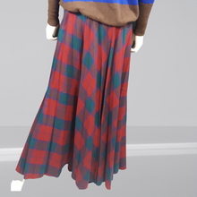 Load image into Gallery viewer, Wool 1970s Red Buffalo Plaid Maxi Skirt size S