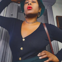 Load image into Gallery viewer, Vintage 1990s Donna Karan New York Navy Blue Gold Button Cardigan sz.S