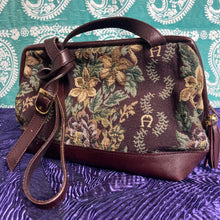 Load image into Gallery viewer, Etienne Aigner Canvas Tapestry Floral Print Satchel
