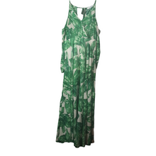 Load image into Gallery viewer, Cindi Bindi Leaf Print Cold Shoulder Maxi Dress size L