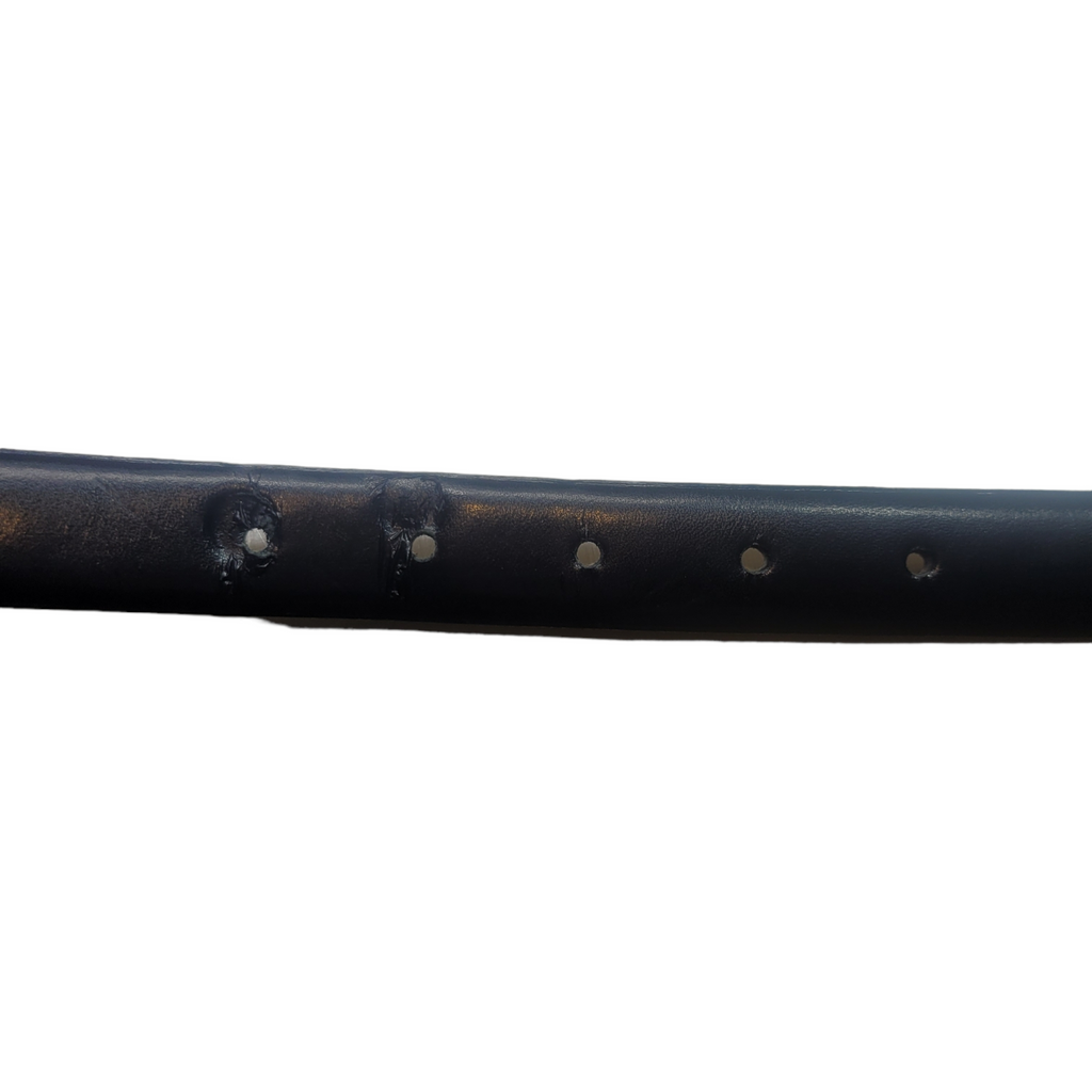 90s Vintage Perry Ellis Navy Blue Leather Belt Size L