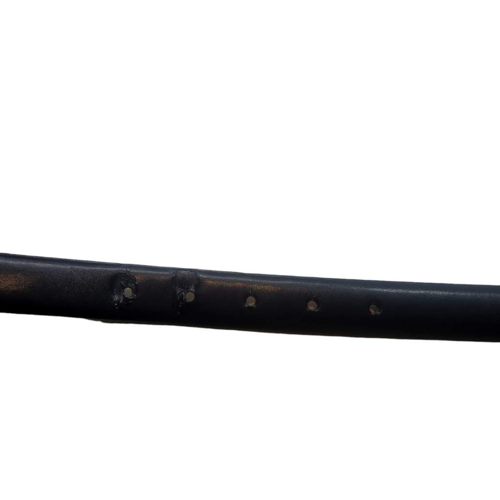 90s Vintage Perry Ellis Navy Blue Leather Belt Size L