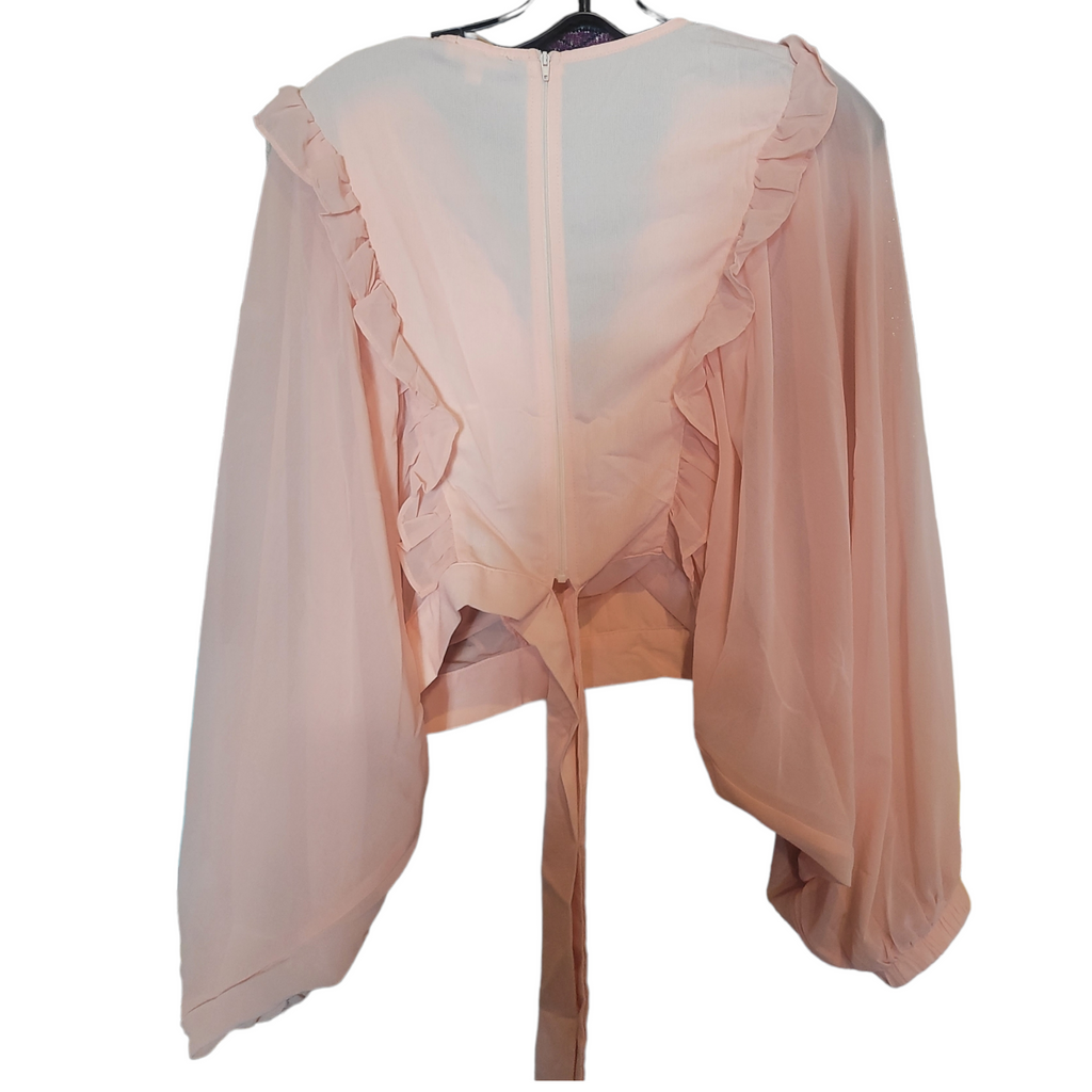 Bishop Sleeve Crop Blouse Size L