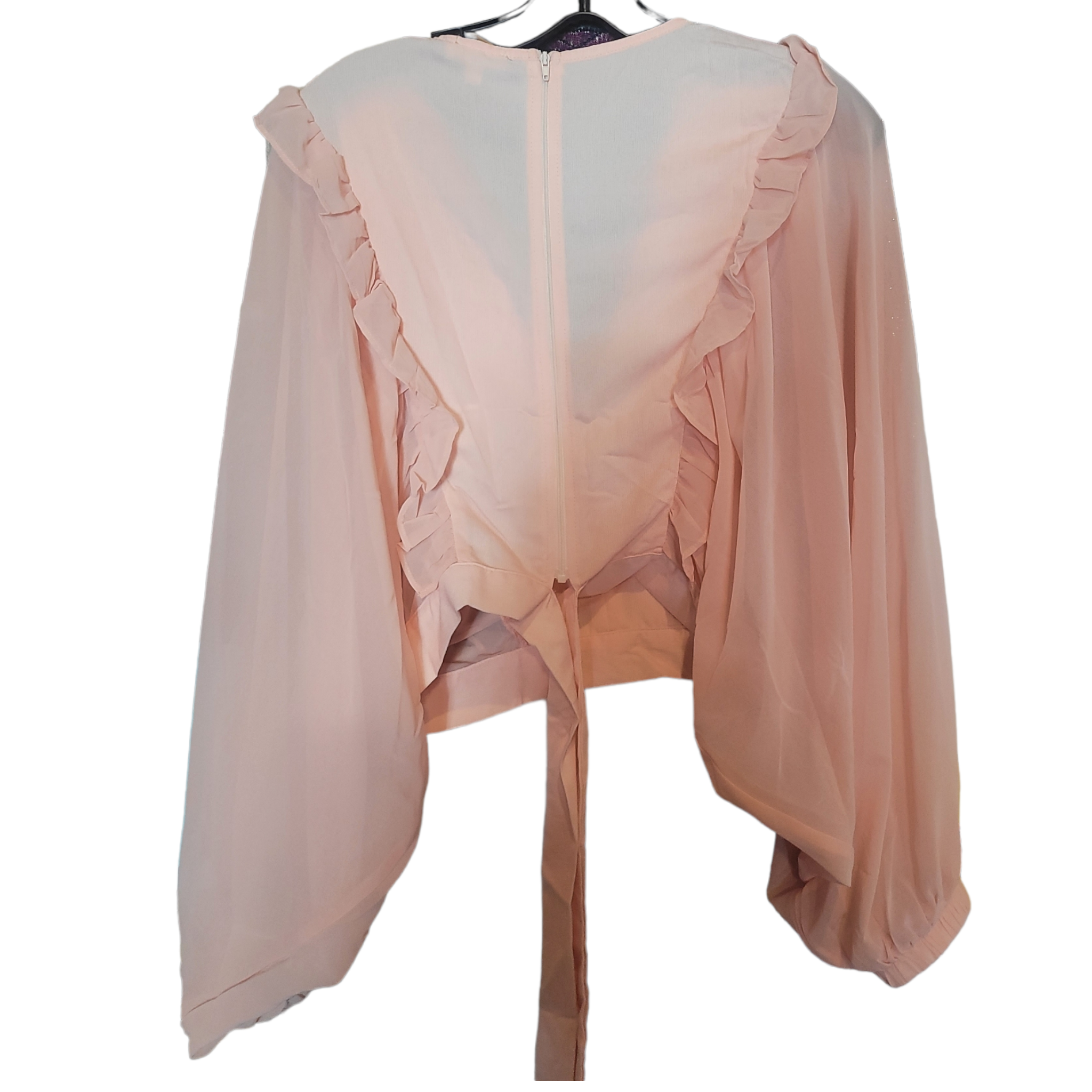 Bishop Sleeve Crop Blouse Size L