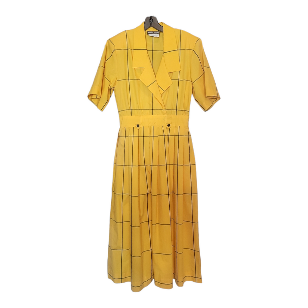 1980s Vintage Ronnie Heller Designs For Miss Bergdorf Now Plaid 100% Cotton Dress