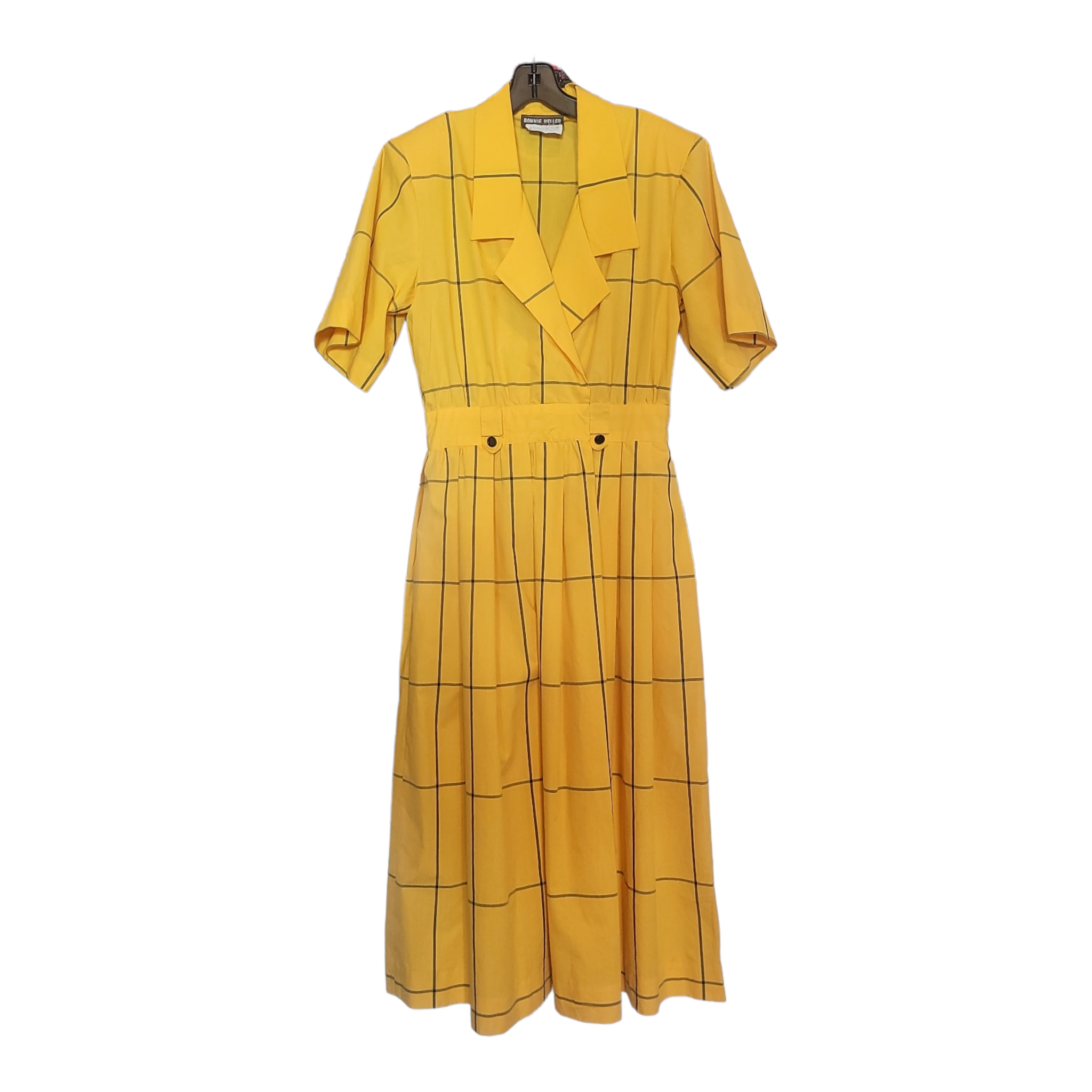 1980s Vintage Ronnie Heller Designs For Miss Bergdorf Now Plaid 100% Cotton Dress