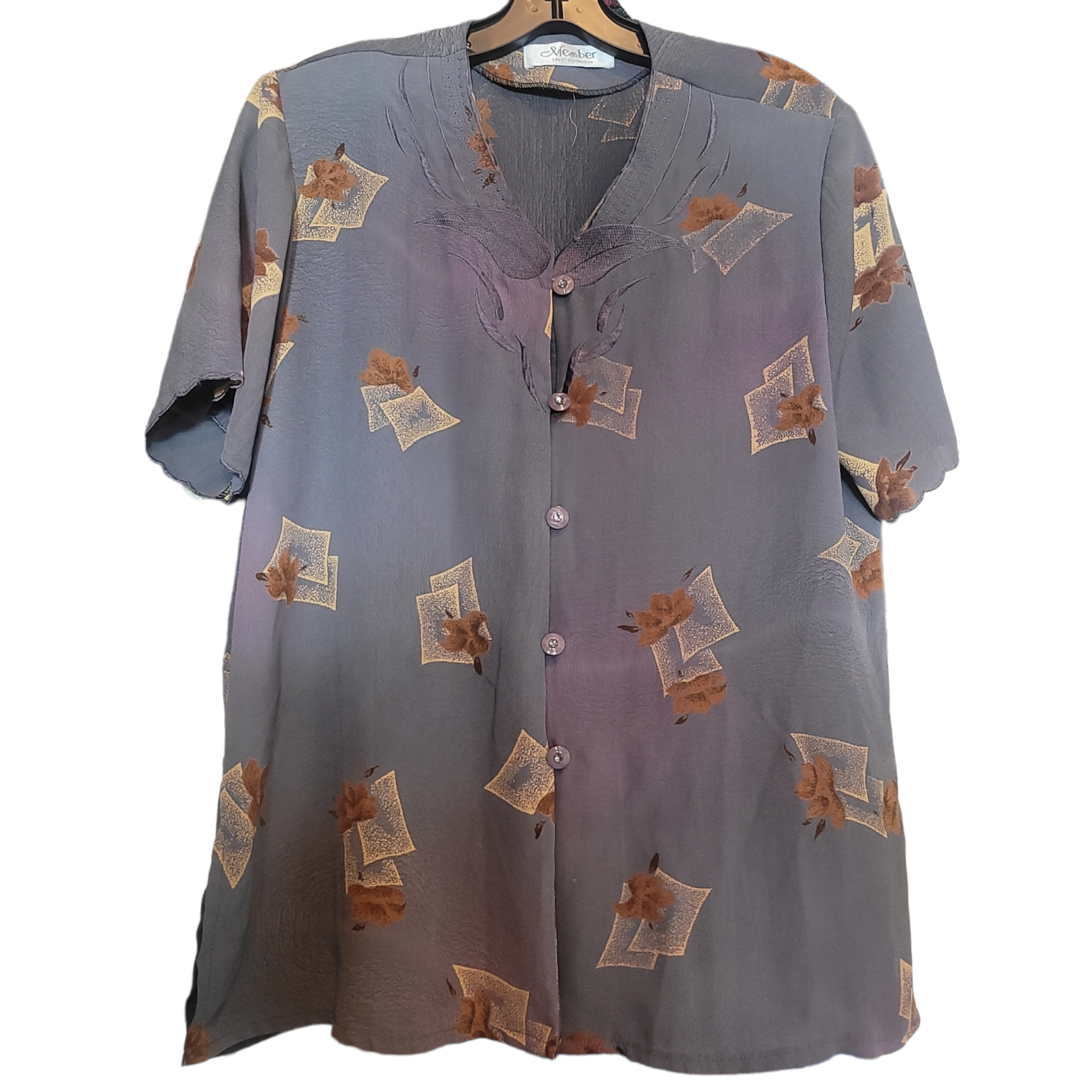 90s Vintage Members Ladies Fashion Blouse, Size Large