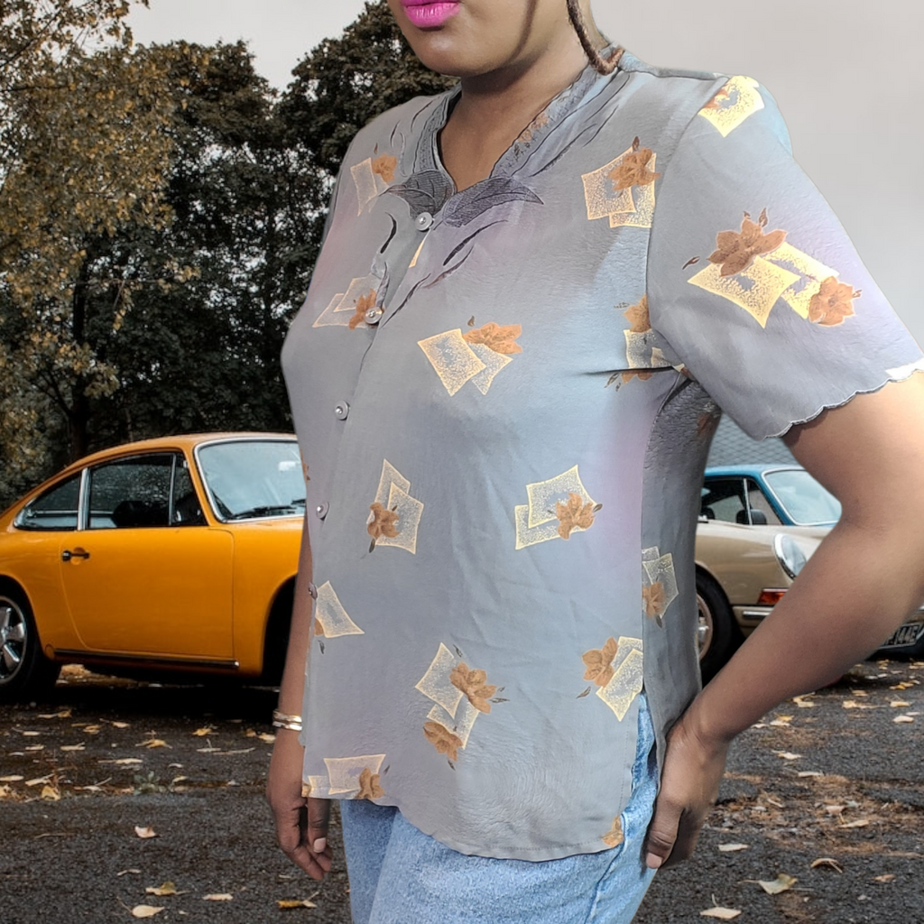 90s Vintage Members Ladies Fashion Blouse, Size Large