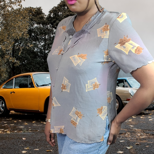 90s Vintage Members Ladies Fashion Blouse, Size Large