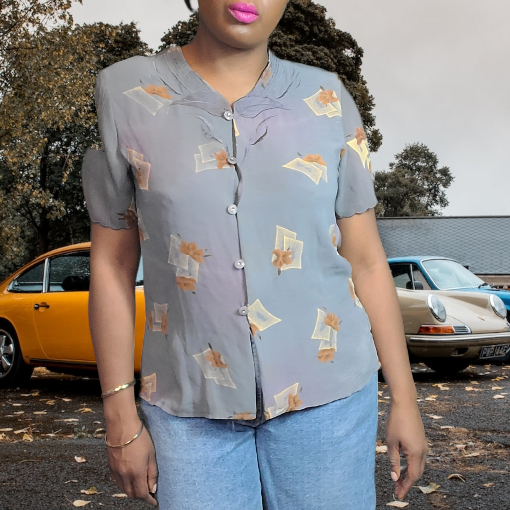 90s Vintage Members Ladies Fashion Blouse, Size Large