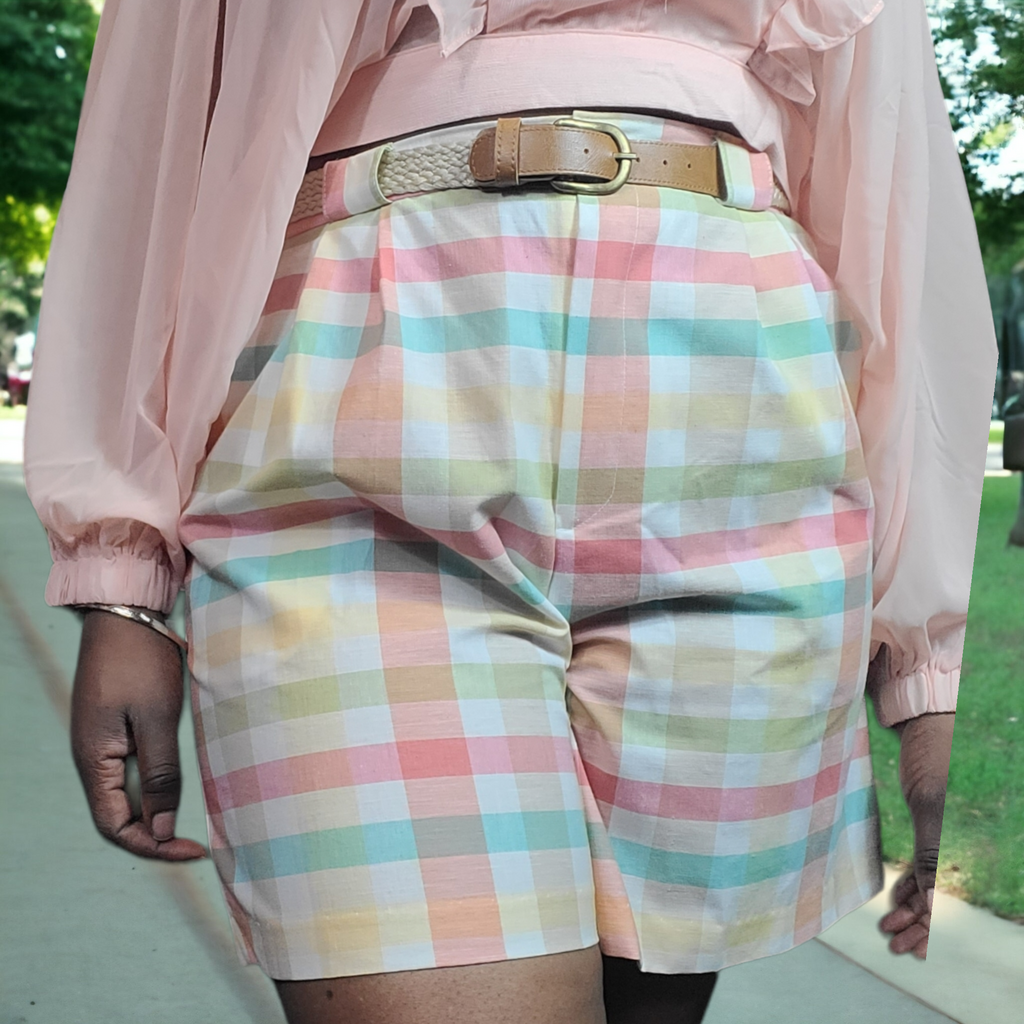 90s Vintage Jaclyn Plaid Shorts Size 16