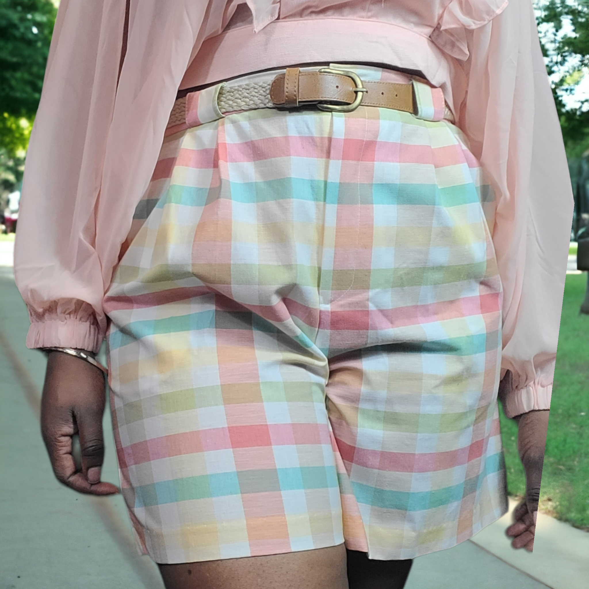 90s Vintage Jaclyn Plaid Shorts Size 16