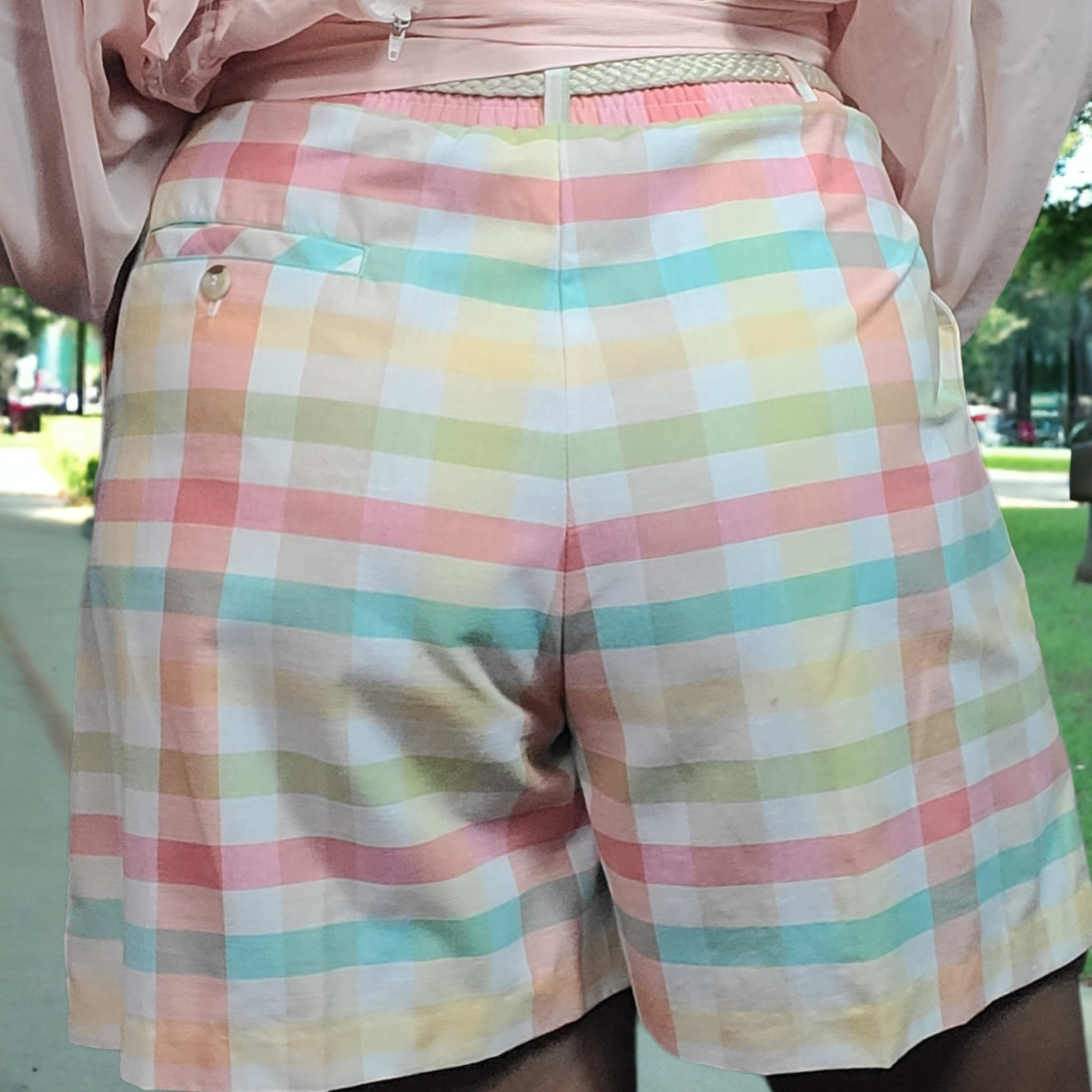 90s Vintage Jaclyn Plaid Shorts Size 16
