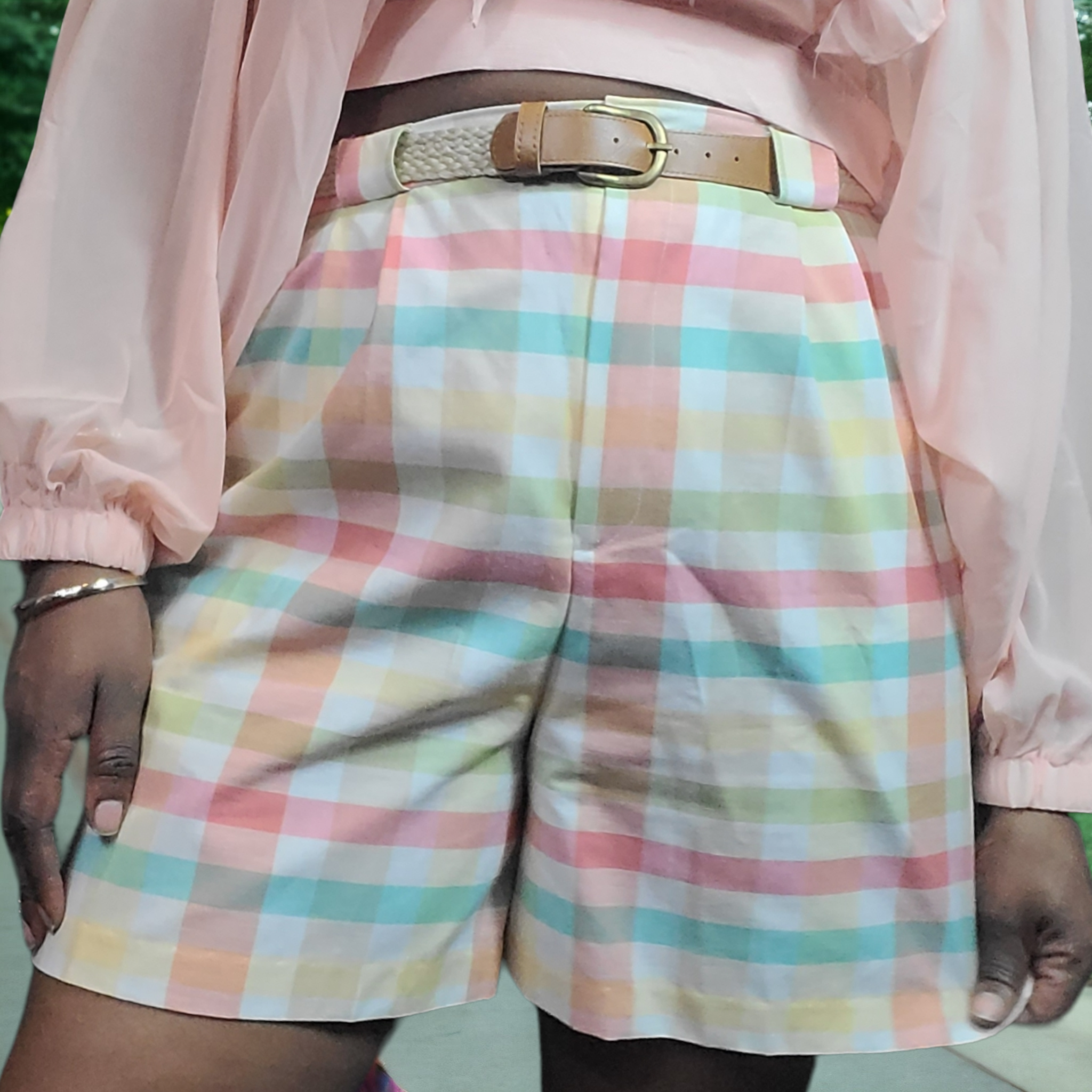 90s Vintage Jaclyn Plaid Shorts Size 16