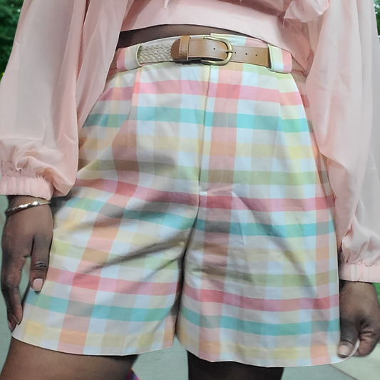 90s Vintage Jaclyn Plaid Shorts Size 16