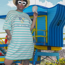 Load image into Gallery viewer, 90s Vintage Oversize Striped  Beverly Hills Night Club Pajama Top Size XXL
