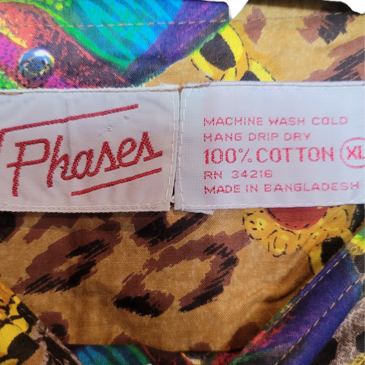 80s Vintage MuMu Phases Tropical Safari Cotton Maxi Dress Size XL, Mrs Roper Costume