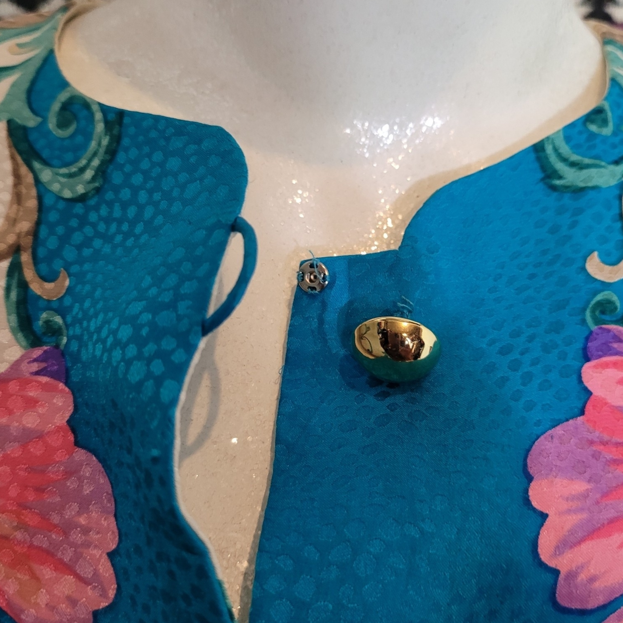 90s Vintage Maggy London Silk Baroque Blouse Size 4