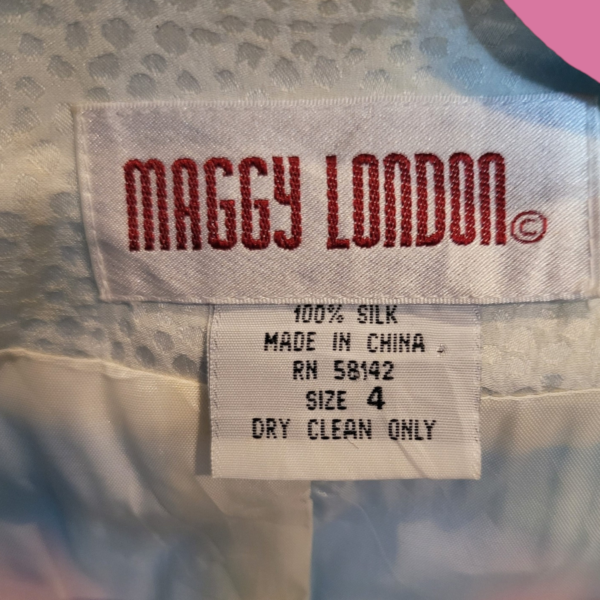 90s Vintage Maggy London Silk Baroque Blouse Size 4