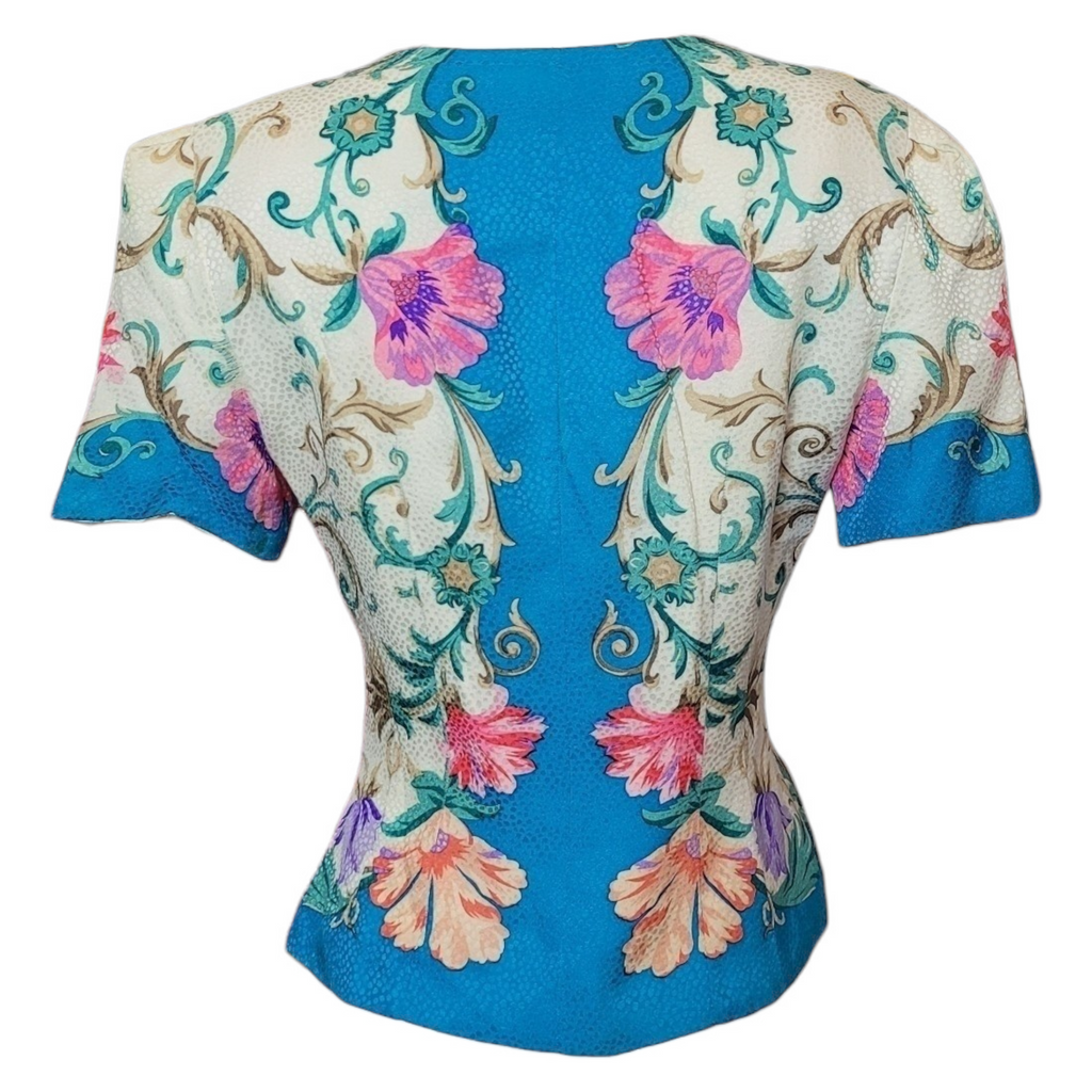 Quiet Luxury Vintage 90s Maggy London Silk Baroque Blouse Lucille Golden Vintage