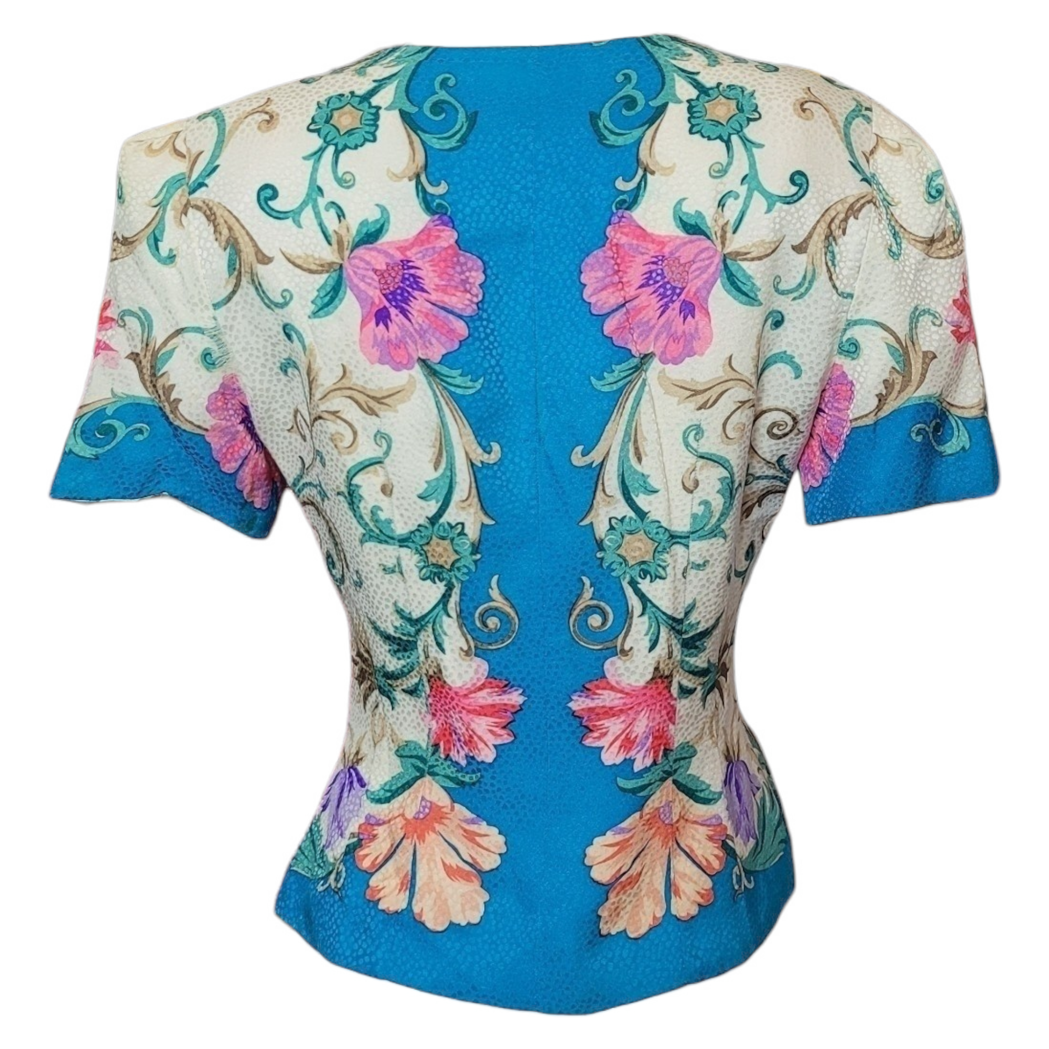 Quiet Luxury Vintage 90s Maggy London Silk Baroque Blouse Lucille Golden Vintage