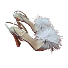 Load image into Gallery viewer, Sam Edelman Silver Leon Feather Heels Size 9