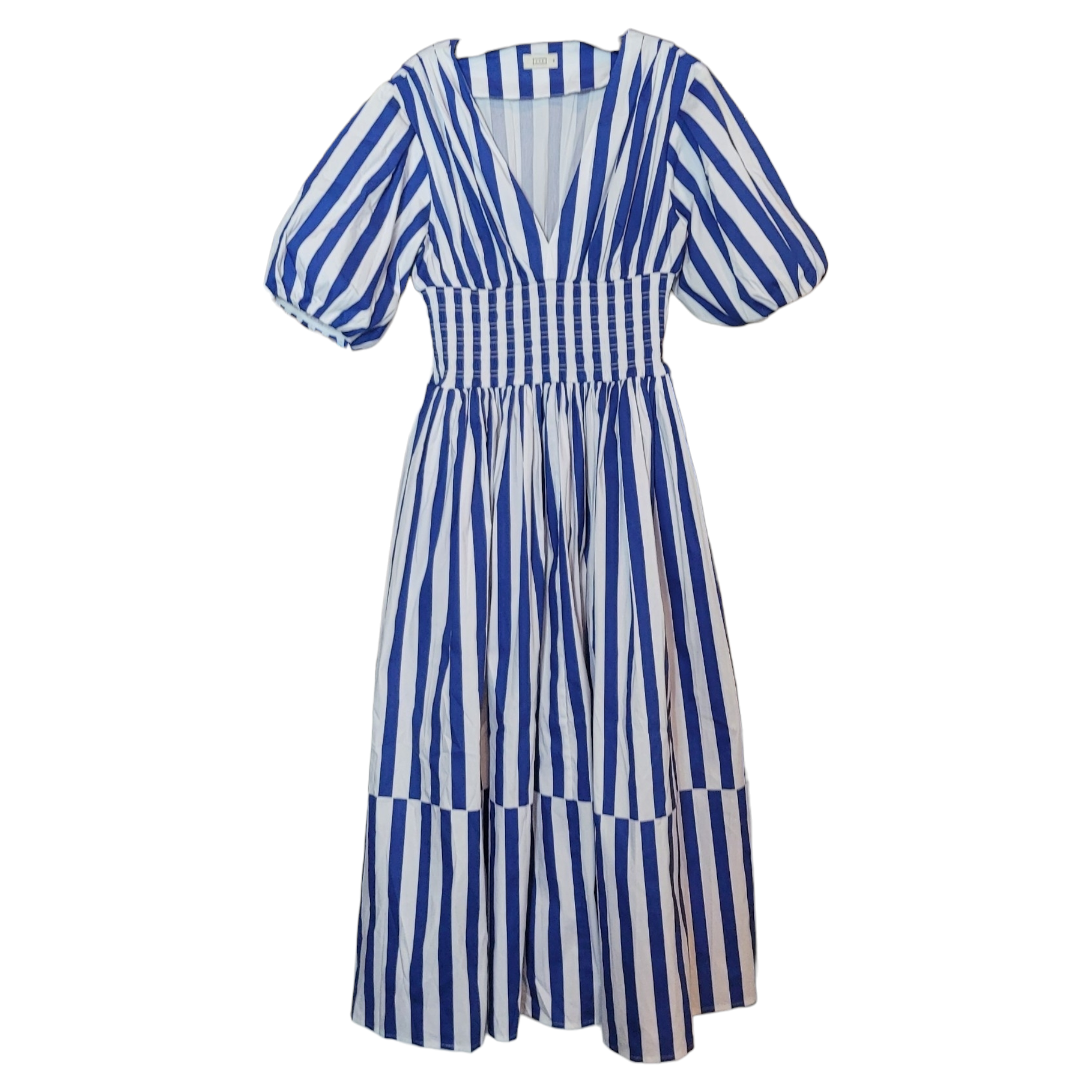 AYR Extra Extra Marais Blue Regatta Stripe Cotton Poplin Dress