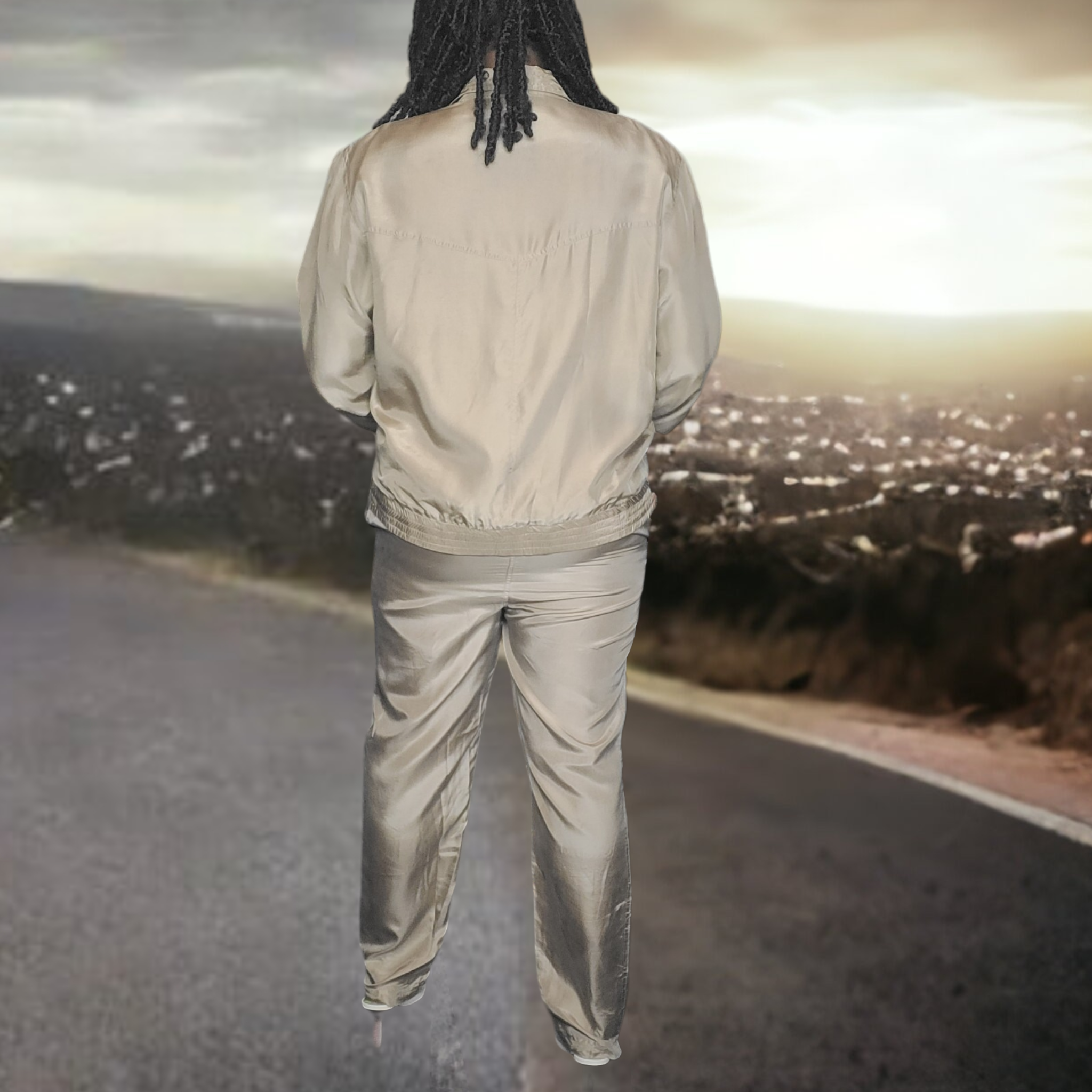 80s Silk Fringe Jogging Suit Size L Krista Kay By Blair Boutique